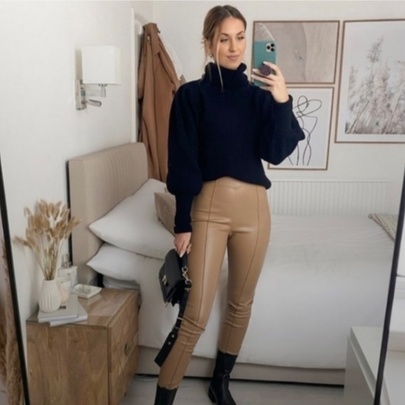 Zara vegan leather pants leggings - Picture 2 of 5